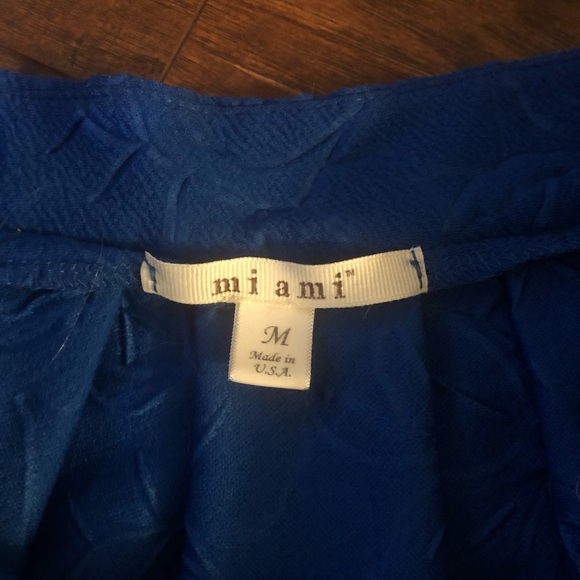 Miami Size M Bright Blue Floral Skirt with Cut-Out Design Hem - Picture 3 of 4